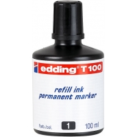 Edding T100 Bote de Recarga para Rotulador Permanente, Capacidad 100ml, Negro