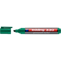 Edding 330 Rotulador Permanente, Punta Biselada, Trazo 1-5mm, Seca rápido, Verd