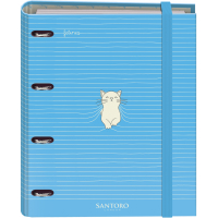 Dohe Santoro Felines Carpeta de 4 Anillas A4 con Recambio de 100 Hojas, 4 Separadores