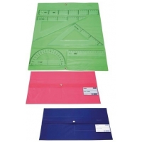 Maped Estuche de Reglas (Reglas de 30cm. y 15cm, Escuadra de 20cm, Cartabon de 25cm, y Transportador de 12cm)