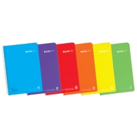 Enri Plus Cuaderno Espiral Folio Pautado 3.5mm 80 Hojas 90gr con Margen Tapa Plastico Colores Surtidos