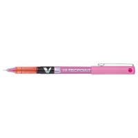 Pilot Boligrafo de tinta liquida V5 HI-Tecpoint Rollerball, Punta fina de aguja 0.5mm, Trazo 0.3mm, Rosa