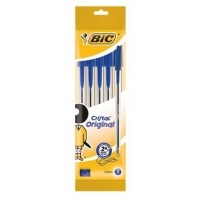 PACK 5 Bic Cristal Original, Punta 1.0mm, Trazo 0.4mm, Azul