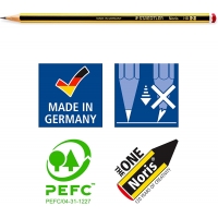Staedtler Noris 120 Pack de 3 Lápices + Goma de Borrar + Sacapuntas, Dureza HB Ultrarresistente de 2mm