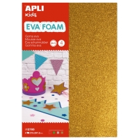 Apli Pack de 10 Goma Eva Purpurina A4 - Grosor 2 mm - Impremeable - Moldeable al Calor