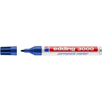 Edding 3000 Rotulador Permanente, Punta Redonda de 1.5mm, Trazo entre 1.5 y 3mm, Seca rápido, Azul