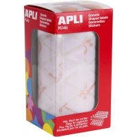 Apli Gomets Triangulares Blancos - 20x20x20mm - Adhesivo Permanente - 2832 Gomets por Rollo - Normas EN-71 y FSC - Adhesivo Base