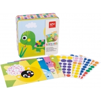 Apli Kids Juegos de Gomets Animales - 16 Laminas para Rellenar con Gomets - 8 Hojas de Gomets Removibles - Alto Valor Didactico 