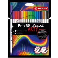 Stabilo Pen 68 Brush Arty Pack de 18 Rotuladores Punta de Pincel