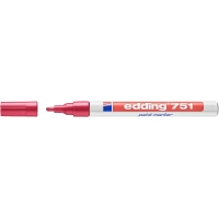 Edding 751 Rotulador Permanente, Trazo 1-2mm, Seca rápido, Rojo