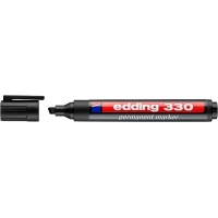 Edding 330 Rotulador Permanente, Punta Biselada, Trazo 1-5mm, Seca rápido, Negr