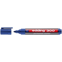 Edding 300 Rotulador Permanente, Trazo 1.5-3mm, Seca rápido, Azu