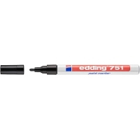 Edding 751 Rotulador Permanente, Trazo 1-2mm, Seca rápido, Negro