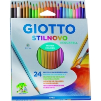 Giotto Stilnovo Acquarell Pack de 24 Lapices de Colores Acuarelables Hexagonales, Mina 3.3 mm