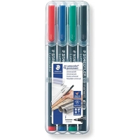 Pack de 4 Rotuladores Staedtler Lumocolor 318 Permanentes, Punta Fina Redonda, Trazo 0.6mm
