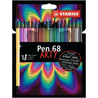Stabilo Pen 68 Arty Pack de 18 Rotuladores, Punta de Fibra, Trazo 1mm