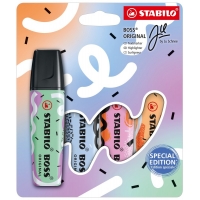 Stabilo Boss 70 Pastel by Ju Schnee Pack de 4 Rotuladores Marcadores Fluorescentes, Trazo 2-5mm, Colores Surtidos