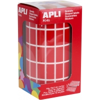 Apli Gomets Rectangulares Rojos - 20x10mm - 59 Hojas Pretroqueladas - 3540 Gomets por Rollo - Ideal para Actividades Infantiles 