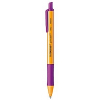 Stabilo Pointball Boligrafo Retractil, Punta de 1mm, Tinta de Aceite, Grip Lila