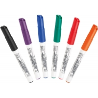 Bic Velleda 1741 Pack de 6 Rotuladores para Pizarra, Punta media, Trazo de 1.4mm, Borrado facil, Varios colores