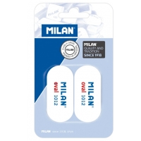 Milan 1012 - Pack de 2 Gomas de Borrar Ovaladas, Miga de Pan