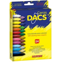 Alpino Pack 24 Ceras de Colores Dacs, Textura Cremosa, Mezclables