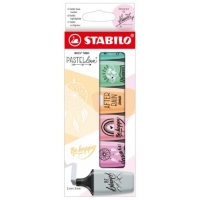 Stabilo Boss Mini Pastellove Pack de 6 Marcadores Fluorescentes, Trazo 2-5mm, Antisecado, Colores Rosa, Fucsia, Naranja, 