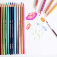Giotto Stilnovo Acquarell Pack de 24 Lapices de Colores Acuarelables Hexagonales, Mina 3.3 mm