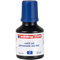 Edding T25 Bote de Recarga para Rotulador Permanente, Capacidad 30ml, Azul