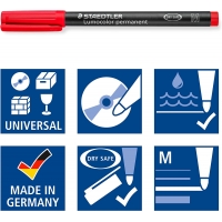 Staedtler Lumocolor 317 Pack de 6 Rotuladores Permanentes, Punta Media Redonda, Trazo 1mm, Vario