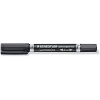 Staedtler Lumocolor 348 Rotulador Permanente de Doble Punta, Negro