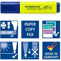 Staedtler Textsurfer Classic 364 Pack de 8 Marcadores Fluorescentes, Punta Biselada, Trazo 1-5mm, Secado Rapido, Colores Surtido