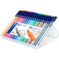 PACK 40 Rotuladores Staedtler Triplus (20 de Punta Fina 0.3mm + 20 de Punta Fibra 1mm)