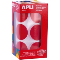 Apli Gomets XL Redondos Ø 33mm Rojos con Adhesivo Permanente - 708 Gomets por Rollo - Ideal para Desarrollar Psicomotricidad Fin