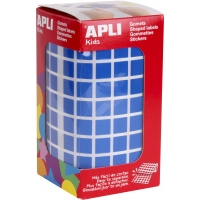 Apli Gomets Cuadrados Azules - 10x10mm - 59 Hojas Pretroqueladas - 6372 Gomets por Rollo - Ideal para Actividades Infantiles