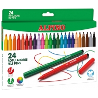 Alpino Pack de 24 Rotuladores Escolares, Punta Fina de 3mm