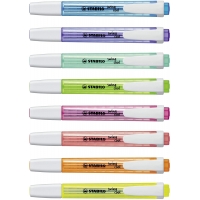 Stabilo Swing Cool Pack de 8 Marcadores Fluorescentes, Punta Biselada, Trazo 1-4mm, Antisecado, Colores Surtidos