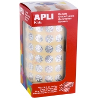 Apli Gomets Redondos Holograficos - Tamaño Ø 10.5mm - Adhesivo Permanente - 5192 Gomets por Rollo - Ideal para Desarrollar Habil