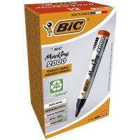 Bic Marking 2000 Ecolutions Rotulador Permanente, Tinta base alcohol, Seca rápido, Rojo