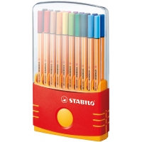 Stabilo Point 88 Pack de 20 Rotuladores de Punta Fina de Fibra, Trazo de 0.4mm, Varios colores