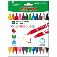 Alpino Pack de 12 Rotuladores Double Double 10+2, Doble Punta