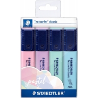 Staedtler Textsurfer Classic 364 Pack de 4 Marcadores Fluorescentes, Secado Rapido, Trazo 1-5mm, Colores Surtidos