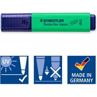 Staedtler Textsurfer Classic 364 Pack de 4 Marcadores Fluorescentes, Punta Biselada, Trazo 1-5mm, Secado Rapido, Colores Surtido