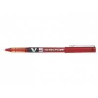 Pilot Boligrafo de Tinta Liquida V5 HI-Tecpoint Rollerball, Punta Fina de Aguja 0.5mm, Trazo 0.3mm, Rojo