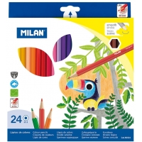 Milan Pack de 24 Lapices Hexagonales de Colores, Mina 2.9mm