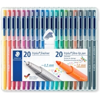 PACK 40 Rotuladores Staedtler Triplus (20 de Punta Fina 0.3mm + 20 de Punta Fibra 1mm)