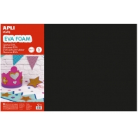 Apli Pack de 5 Goma Eva 600 x 400 mm - Grosor 2 mm - Impermeable - Moldeable al Calor - Color Negro