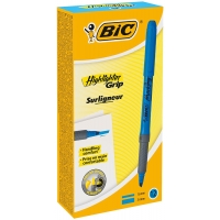 Bic Highlighter Grip Marcador Fluorescente, Punta Biselada, Azul