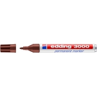 Edding 3000 Rotulador Permanente, Punta Redonda de 1.5mm, Trazo entre 1.5 y 3mm, Seca rápido, Marron