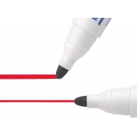 Bic Velleda 1701 ECOlutions Marcadores para Pizarra, Punta Redonda, Trazo de 1.5 mm, Tinta base alcohol, Borrado facil, Rojo